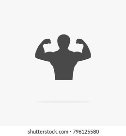 Weight lifting Man body building exercise vector icon for sport logo etc