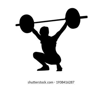 weight lifting man silhouette sport vector illustration. Strong man for desing svg