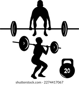 Weight Lifting Man Weightlifting Silhouette