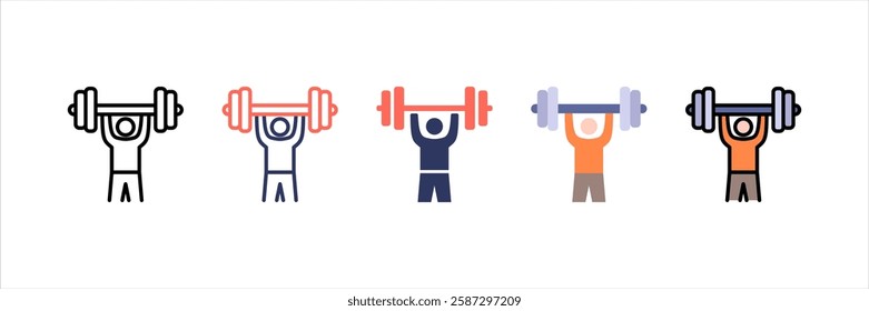 Weight Lifting Multi Style Icon Set