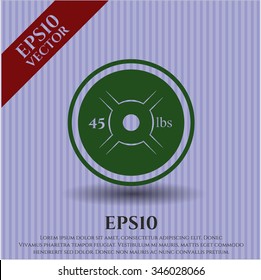 Weight lifting or powerlifting plate (45 lbs) symbol