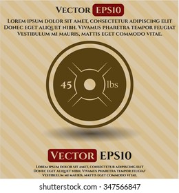 Weight lifting or powerlifting plate (45 lbs) vector symbol