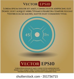 Icono o símbolo de la placa de elevación de peso (45 libras)