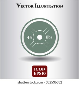 Weight lifting or powerlifting plate (45 lbs) vector symbol