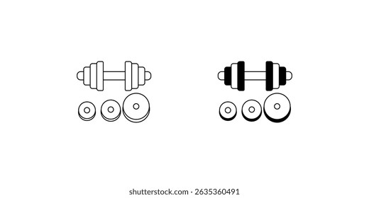 weight lifting set icon with white background vector stock illustration