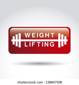 weight lifting sign over gray background. vector illustration
