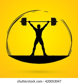 Weight Lifting silhouette, designed graphic vector.