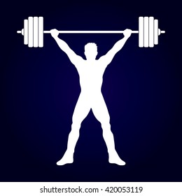 Weight Lifting silhouette graphic vector.