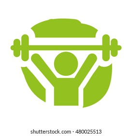 weight lifting silhouette isolated vector illustration design