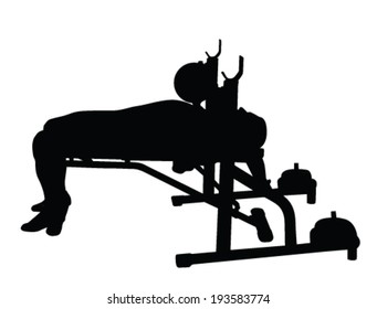 Weight Lifting Silhouette On White Background Stock Vector (Royalty ...