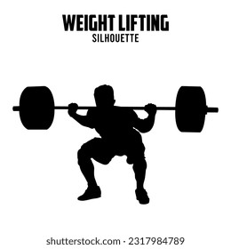 weight lifting Silhouette vector stock illustration, weightlifter silhouette 02