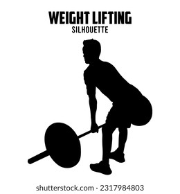 weight lifting Silhouette vector stock illustration, weightlifter silhouette 06