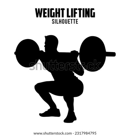 weight lifting Silhouette vector stock illustration, weightlifter silhouette 04