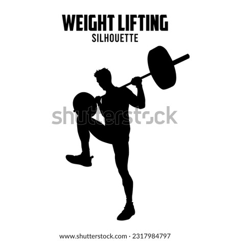 weight lifting Silhouette vector stock illustration, weightlifter silhouette 07