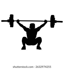 weight lifting sport silhouette vector art