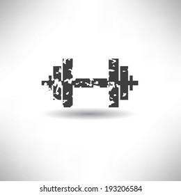 Weight lifting symbol,grunge vector