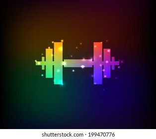 Weight lifting symbol,Rainbow vector