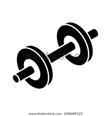 Weight lifting tool, modern isometric vector of dumbbell in editable style