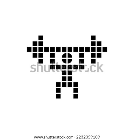 Weight lifting vector logo. Weightlifter icon. Sportsman lifting a barbell.