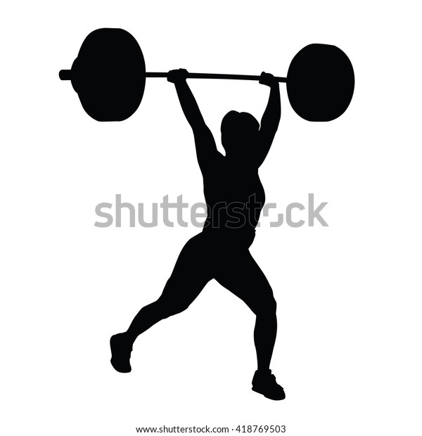 Weight Lifting Woman Vector Silhouette Woman Stock Vector Royalty Free 418769503 6765