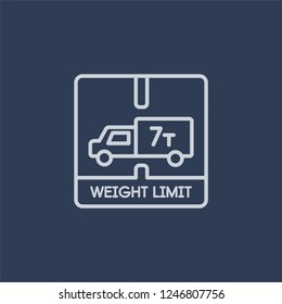 Weight Limit Icon. Weight Limit Linear Design Concept From Delivery And Logistic Collection. Simple Element Vector Illustration On Dark Blue Background.