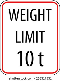 Weight limitation sign