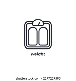Symbol für die Gewichtslinie. lineares Stilzeichen für mobiles Konzept und Webdesign. Rahmenvektorsymbol. Symbol, Logo-Abbildung. Vektorgrafik