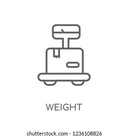 Weight linear icon. Modern outline Weight logo concept on white background from Delivery and logistics collection. Suitable for use on web apps, mobile apps and print media.
