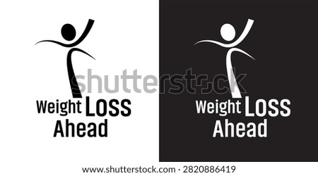 weight loss ahead sign vector