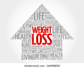 Weight Loss arrow word cloud, health concept