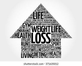 Weight Loss arrow word cloud, health concept