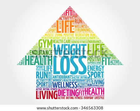 Weight Loss arrow word cloud, health concept