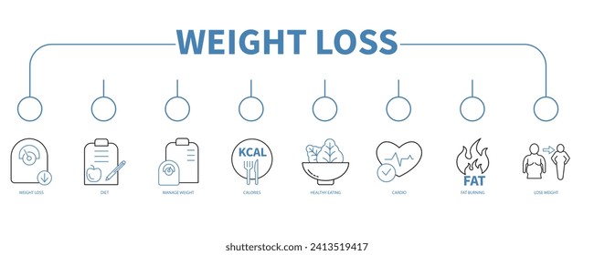 Weight loss banner web icon vector illustration concept