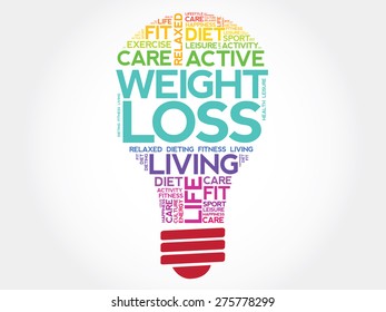 Weight Loss bulb word cloud, health concept