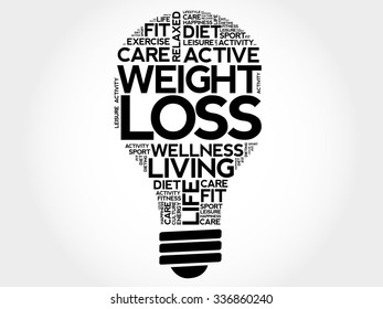 Weight Loss bulb word cloud, health concept
