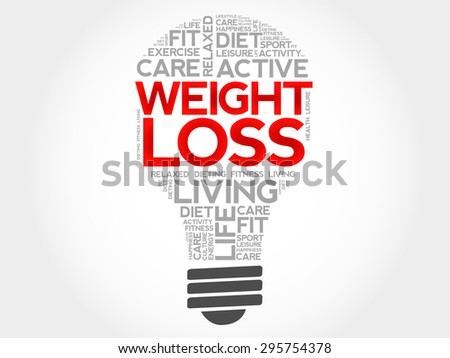 WEIGHT LOSS bulb word cloud, health concept