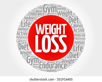 Weight Loss circle stamp word cloud, fitness, sport, health concept