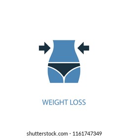 weight loss concept 2 colored icon. Simple blue element illustration. weight loss concept symbol design from Beauty set. Can be used for web and mobile UI/UX