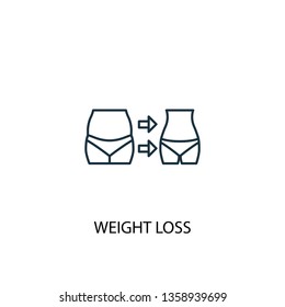 weight loss concept line icon. Simple element illustration. weight loss concept outline symbol design. Can be used for web and mobile UI/UX