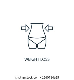 weight loss concept line icon. Simple element illustration. weight loss concept outline symbol design. Can be used for web and mobile UI/UX