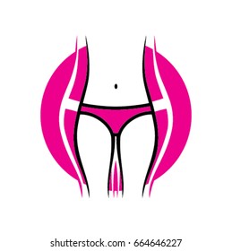 Weight loss concept for women - front view - isolated on white background