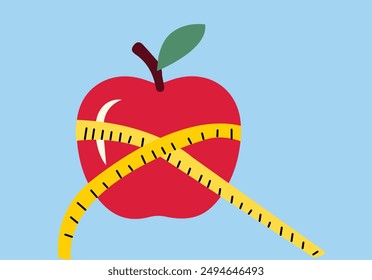 Weight loss diet and exercise illustration