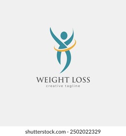 Weight loss, weight, diet, health, lifestyle, healthy, fitness, dieting, body fit fully editable vector logo template