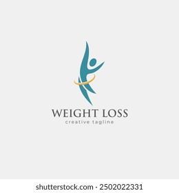 Weight loss, weight, diet, health, lifestyle, healthy, fitness, dieting, body fit fully editable vector logo template