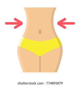 Weight loss flat icon, fitness and sport, slim body with measuring tape sgn vector graphics, a colorful solid pattern on a white background, eps 10.