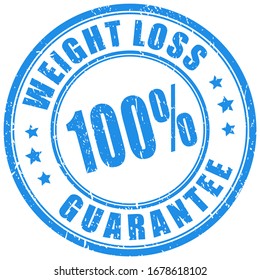 Weight loss guarantee vector stamp isolated on white background