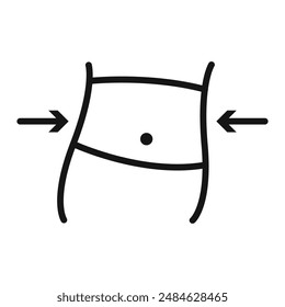Weight loss icon Black line art vector