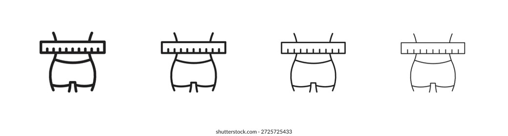 Conceito de ícone de perda de peso. Símbolo de linha fina. Vetor de estilo de contorno simples