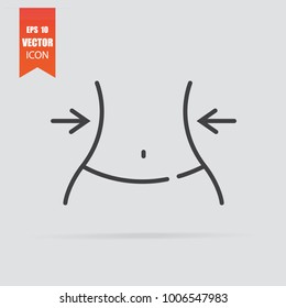 Weight loss icon in flat style isolated on grey background. For your design, logo. Vector illustration.