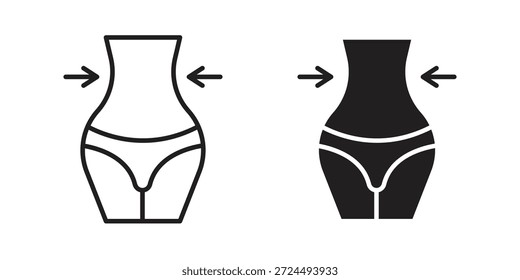 Symbol für Gewichtsverlust, dünne Linie, Vektor, Web-Design-Zeichen,